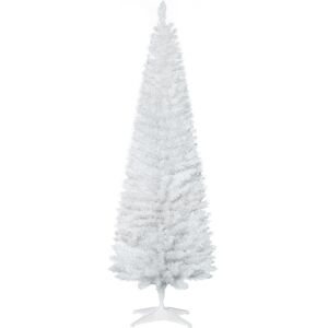 HOMCOM 6FT Pencil Artificial Christmas Tree with Solid Stand Tips White HOMCOM 6FT Pencil Artificial Christmas Tree with Solid Stand Tips White
