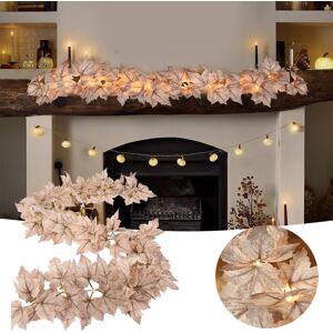 YETP STAR (Black) Autumn Garland With Lights 8.2ft Autumn Maple Leaf Rattan Illuminated Ga YETP STAR (Black) Autumn Garland With Lights 8.2ft Autumn Maple Leaf Rattan Illuminated Ga