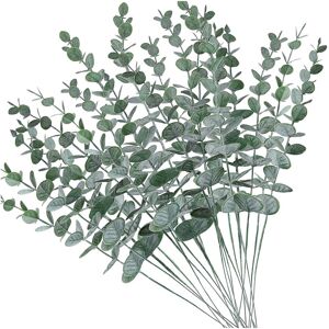 Torribaly JJBRDZ 20Pcs Artificial Eucalyptus Stems Leaves Gray Green Plant for Wedding Torribaly JJBRDZ 20Pcs Artificial Eucalyptus Stems Leaves Gray Green Plant for Wedding