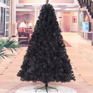 Unbranded (7FT) Black Christmas Tree with Metal Stand - Halloween & Xmas Unbranded (7FT) Black Christmas Tree with Metal Stand - Halloween & Xmas