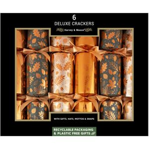 Harvey & Mason 6 Deluxe Christmas Crackers Family Xmas Forest Gold Green Luxury Harvey & Mason 6 Deluxe Christmas Crackers Family Xmas Forest Gold Green Luxury
