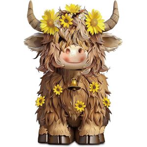 Unbranded (Brown) Crafted Beautifully Resin Highland Cow Home Ornament For Cozy Farmhouse Unbranded (Brown) Crafted Beautifully Resin Highland Cow Home Ornament For Cozy Farmhouse