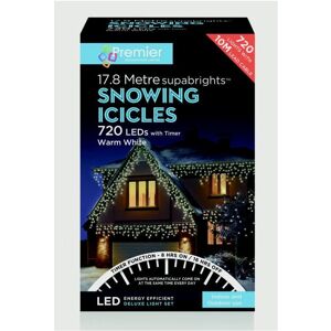 Premier - Snowing Icicles With Timer Warm White - 720 LED Premier - Snowing Icicles With Timer Warm White - 720 LED