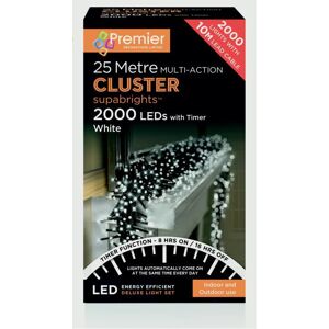 Premier Supabrights Cluster Lights with Timer, 2000 White/Green LEDs, 10 Functio Premier Supabrights Cluster Lights with Timer, 2000 White/Green LEDs, 10 Functio