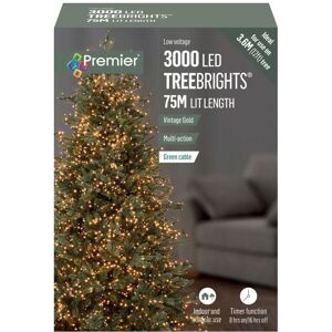 Premier - 3000 LED Multi Action Treebrights With Timer - Vintage Gold/Green Premier - 3000 LED Multi Action Treebrights With Timer - Vintage Gold/Green