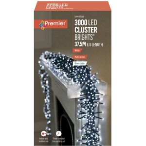 Premier - 3000 LED Multi Action Cluster Brights With Timer - White/Green Premier - 3000 LED Multi Action Cluster Brights With Timer - White/Green