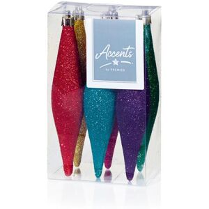 Premier Glitter Christmas Decoration (Pack of 6) Premier Glitter Christmas Decoration (Pack of 6)