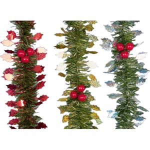 Premier Tinsel Holly Artificial Garland Premier Tinsel Holly Artificial Garland
