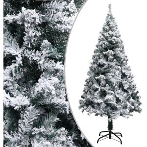 vidaXL Artificial Christmas Tree with Flocked Snow Green 150 cm PVC Decoration vidaXL Artificial Christmas Tree with Flocked Snow Green 150 cm PVC Decoration