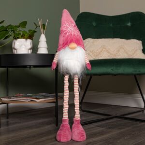 Festive Productions Ltd 74cm Pink Standing Christmas Gonk Decoration with Extendable Legs and Snowflake Festive Productions Ltd 74cm Pink Standing Christmas Gonk Decoration with Extendable Legs and Snowflake