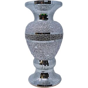 martinmart Crushed Diamond Ceramic Silver Vase, Diamante Bling Home Ornament 30cm martinmart Crushed Diamond Ceramic Silver Vase, Diamante Bling Home Ornament 30cm