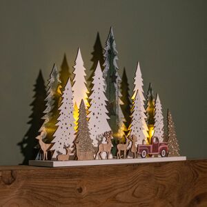 Snow Time 31cm Battery Operated Christmas Tree with Deer and 15 Warm White LEDs Snow Time 31cm Battery Operated Christmas Tree with Deer and 15 Warm White LEDs