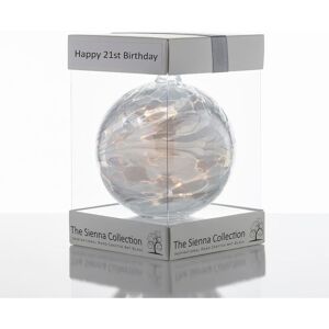 Sienna Glass Happy 21st Birthday Gift - 10cm Friendship Ball Diamond Sienna Glass Happy 21st Birthday Gift - 10cm Friendship Ball Diamond