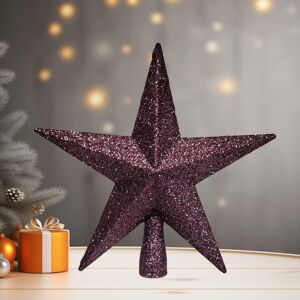 Premier Plum Purple Christmas Tree Topper Star Glitter Tree Decoration 20cm Premier Plum Purple Christmas Tree Topper Star Glitter Tree Decoration 20cm