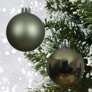 DECORIS 12 Rosemary Green Baubles Christmas Tree Decorations Shatterproof 6cm DECORIS 12 Rosemary Green Baubles Christmas Tree Decorations Shatterproof 6cm