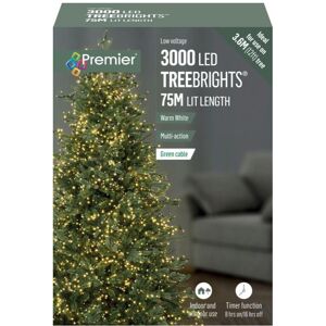 Premier - 3000 LED Multi Action Treebrights With Timer - Warm White/Green Premier - 3000 LED Multi Action Treebrights With Timer - Warm White/Green