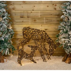 Stax 71cm Light up Brown Christmas Doe & Fawn with 250 White & Warm White LEDs Stax 71cm Light up Brown Christmas Doe & Fawn with 250 White & Warm White LEDs