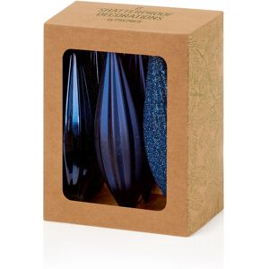 Premier 6 Teardrop Christmas Baubles 11cm Midnight Blue Glitter Tree Decoratio Premier 6 Teardrop Christmas Baubles 11cm Midnight Blue Glitter Tree Decoratio