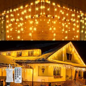 Unbranded (Warm White) 660 LED 15m/49ft Icicle Outdoor Christmas Lights, 120 Drops 8 Modes Unbranded (Warm White) 660 LED 15m/49ft Icicle Outdoor Christmas Lights, 120 Drops 8 Modes