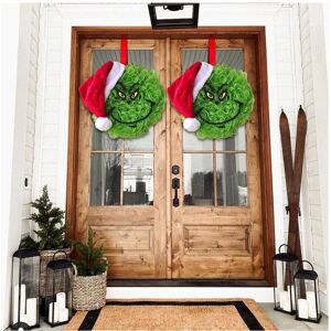Unbranded Christmas The Grinch Flower Garland Door Ornament Santas Hat Festival Cartoon Unbranded Christmas The Grinch Flower Garland Door Ornament Santas Hat Festival Cartoon