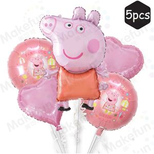 Sadodo 5 PCS Peppa Pig Foil Balloons - 12-Inch Family Birthday Party Decorations for Ki Sadodo 5 PCS Peppa Pig Foil Balloons - 12-Inch Family Birthday Party Decorations for Ki