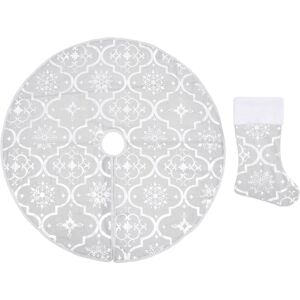 vidaXL Luxury Christmas Tree Skirt with Sock - Christmas Tree Skirt vidaXL Luxury Christmas Tree Skirt with Sock - Christmas Tree Skirt