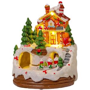 Unbranded Illuminated Christmas Gingerbread Village House With Train LED Light Music Build Unbranded Illuminated Christmas Gingerbread Village House With Train LED Light Music Build