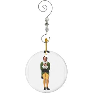 Famgem (Buddy The Elf - Excited-6696) Christmas Ornaments Ceramic Charm with Hook Cryst Famgem (Buddy The Elf - Excited-6696) Christmas Ornaments Ceramic Charm with Hook Cryst