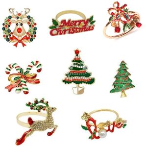 Unbranded 8pcs Christmas Napkin Rings -napkin Holder Rings For Holiday Christmas Table Dec Unbranded 8pcs Christmas Napkin Rings -napkin Holder Rings For Holiday Christmas Table Dec