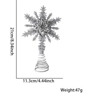 Unbranded (Multi Silver Star) Unique Christmas Tree Topper Snowflake Ornament In Bright Re Unbranded (Multi Silver Star) Unique Christmas Tree Topper Snowflake Ornament In Bright Re