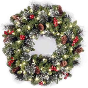 Unbranded National Tree Company Pre-lit Artificial Christmas Wreath, Green, Crestwood Spru Unbranded National Tree Company Pre-lit Artificial Christmas Wreath, Green, Crestwood Spru
