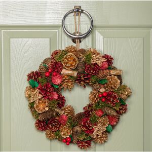 Smart Garden Products 36cm Red Hanging Christmas Wreath with Red Berries and Pinecones Smart Garden Products 36cm Red Hanging Christmas Wreath with Red Berries and Pinecones