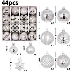Unbranded (Silver) 44pcs Large Christmas Baubles Xmas Tree Balls Decor Party Wedding Ornam Unbranded (Silver) 44pcs Large Christmas Baubles Xmas Tree Balls Decor Party Wedding Ornam