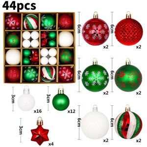 Unbranded (Red Green White) 44pcs Large Christmas Baubles Xmas Tree Balls Decor Party Wedd Unbranded (Red Green White) 44pcs Large Christmas Baubles Xmas Tree Balls Decor Party Wedd