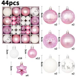 Unbranded (Pink White) 44pcs Large Christmas Baubles Xmas Tree Balls Decor Party Wedding O Unbranded (Pink White) 44pcs Large Christmas Baubles Xmas Tree Balls Decor Party Wedding O