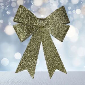 Snow White Large Gold Tinsel Christmas Bow Tinsel Door Tree Bow Decoration 49cm Snow White Large Gold Tinsel Christmas Bow Tinsel Door Tree Bow Decoration 49cm