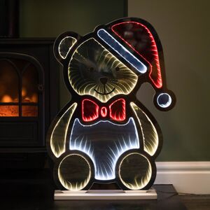 Premier Decorations Ltd 60cm Teddy Bear in Santa Hat Christmas Infinity Decoration with LEDs Premier Decorations Ltd 60cm Teddy Bear in Santa Hat Christmas Infinity Decoration with LEDs