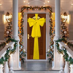 SHATCHI (1PC) 900cm Christmas Door Bow Ribbon Giant Gold Xmas Festive Décor SHATCHI (1PC) 900cm Christmas Door Bow Ribbon Giant Gold Xmas Festive Décor