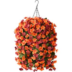 Homsunny Artificial Fake Hanging Flowers Plants Baskets for Outdoors Fall Decoration Fak Homsunny Artificial Fake Hanging Flowers Plants Baskets for Outdoors Fall Decoration Fak