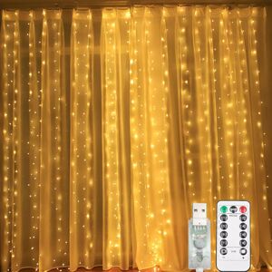 yao96266 (Warm White, 3M*1M) Usb Curtain String Lights 8 Modes, Remote Control Waterproof yao96266 (Warm White, 3M*1M) Usb Curtain String Lights 8 Modes, Remote Control Waterproof