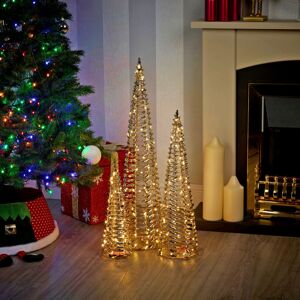 URBN Living (Gold, 1 of Each) 40/60/80cm Christmas Tree Cone Pyramid LED Fairy Lights Tower URBN Living (Gold, 1 of Each) 40/60/80cm Christmas Tree Cone Pyramid LED Fairy Lights Tower