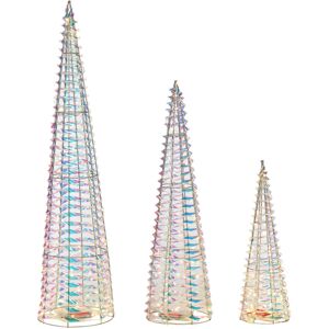 URBN Living (Iridescent, 1 of Each) 40/60/80cm Christmas Tree Cone Pyramid LED Fairy Lights URBN Living (Iridescent, 1 of Each) 40/60/80cm Christmas Tree Cone Pyramid LED Fairy Lights