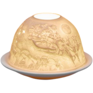 Shiseido Small Lithophane Christmas Dome Tealight Candle Holder - Flying Sleigh Shiseido Small Lithophane Christmas Dome Tealight Candle Holder - Flying Sleigh