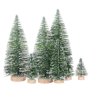Unbranded 25PCS Miniature Artificial Christmas Trees 5 Sizes,with Wooden Base Unbranded 25PCS Miniature Artificial Christmas Trees 5 Sizes,with Wooden Base