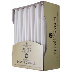 Price's Candles (One Size, White) Prices Tapered Unwrapped Dinner Candles (Pack Of 50) Price's Candles (One Size, White) Prices Tapered Unwrapped Dinner Candles (Pack Of 50)