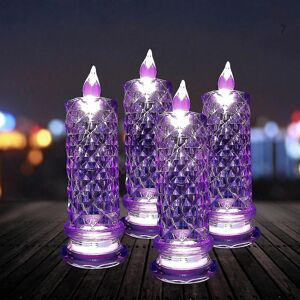 Unbranded (Purple) Led Flameless Candles, 4pcs Romantic Battery Operated Candles Led Pilla Unbranded (Purple) Led Flameless Candles, 4pcs Romantic Battery Operated Candles Led Pilla