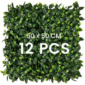 Casart 50 x 50cm Artificial Grass Wall Panels 12 Pcs Faux Boxwood Panels Casart 50 x 50cm Artificial Grass Wall Panels 12 Pcs Faux Boxwood Panels