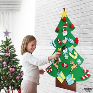 SRJ STAR DIY Felt Christmas Tree Set with Ornaments for Kids Xmas Gifts Door Wall Hanging SRJ STAR DIY Felt Christmas Tree Set with Ornaments for Kids Xmas Gifts Door Wall Hanging