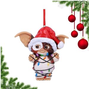 SKESRJTOP Gremlins Gizmo Fairy Light Santa Hat Hanging Christmas Ornament SKESRJTOP Gremlins Gizmo Fairy Light Santa Hat Hanging Christmas Ornament