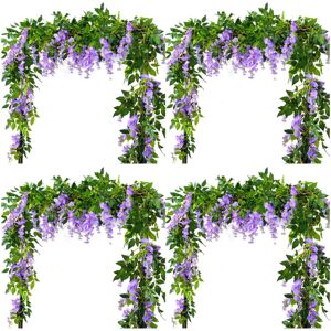 Tlily 4Pcs 7Ft/Pcs Artificial Wisteria Vine, Flower Garland Wisteria Vine Rattan Hangi Tlily 4Pcs 7Ft/Pcs Artificial Wisteria Vine, Flower Garland Wisteria Vine Rattan Hangi